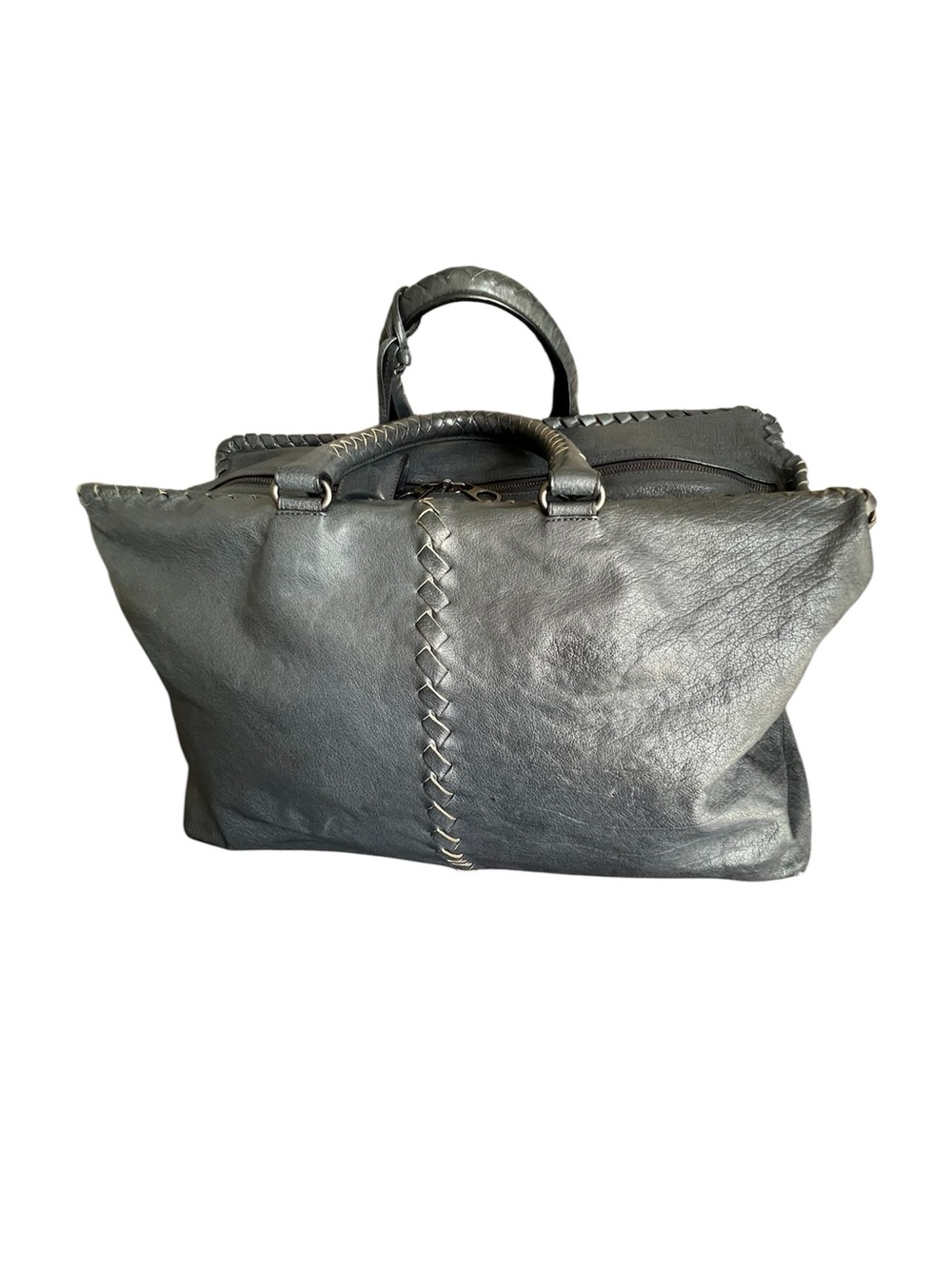 Bottega Veneta dark blue Large Brick Cervo Top Handle Bag - Picture 16 of 16